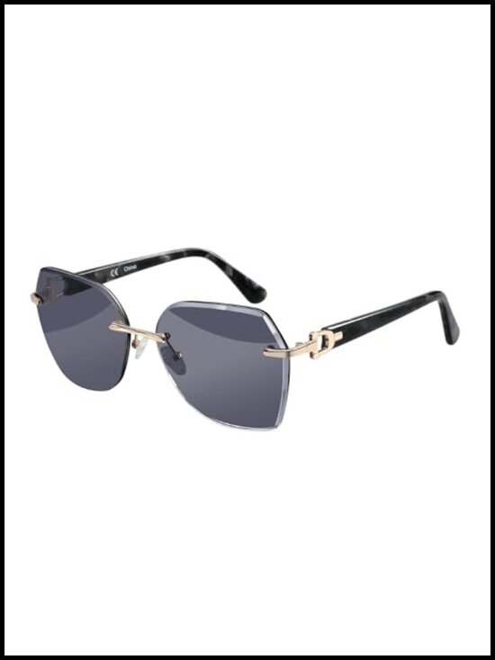Oversized Rimless Diamond Cutting Gradient Lens Sunglasses UV400 main image 5